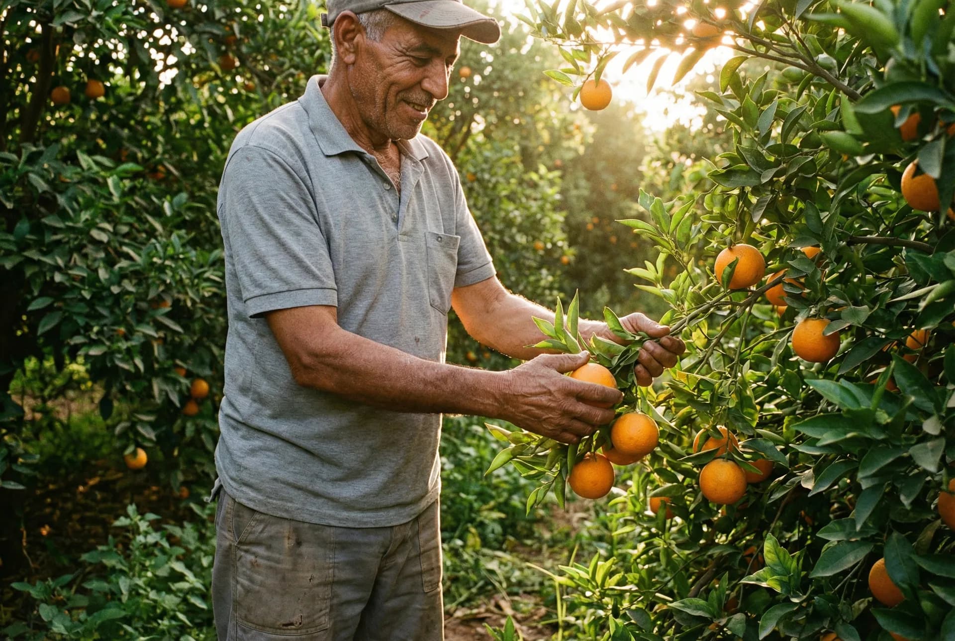 Expert hands hand-picking fresh produce from the orchard